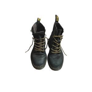 Women's Dr. Martens Air Wair Black Leather Combat Lace-up Boots Doc Size 5